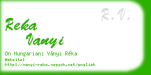 reka vanyi business card