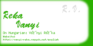 reka vanyi business card